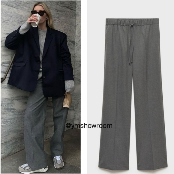 MANGO Drawstring Pants - Picture 1 of 8